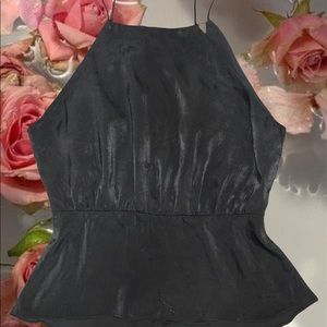 Black Strapped Black Halter Tank